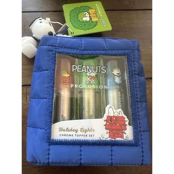 Peanuts X Profusion Cosmetics Holiday Lights! 3pc Chrome Topper Set Snoopy NEW - Picture 1 of 4